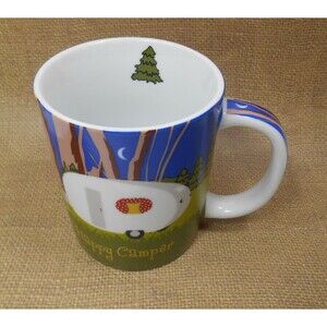 Happy Camper Trailer Porcelain Coffee or Tea Mug 13 Ounces